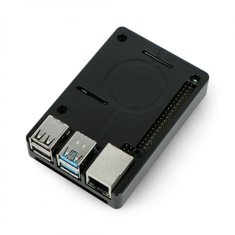 Raspberry Pi model 4B with fan - aluminium - LT-4BA05 - black