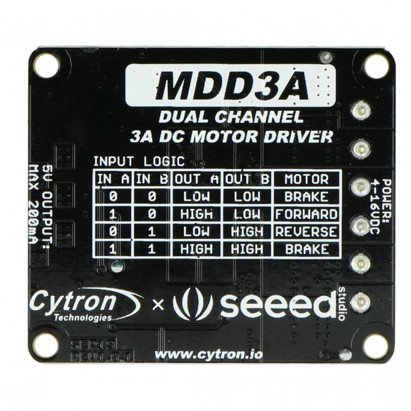 Cytron 3A 4-16V Dual Channel DC Motor Driver 