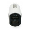 Axiver car charger - 2x USB - 3.5A 5V/12V/24V - white - zdjęcie 3