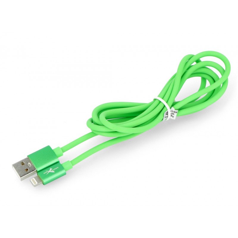 Silicone cable eXtreme USB A - Lightning for iPhone/iPad/iPod 1.5m green