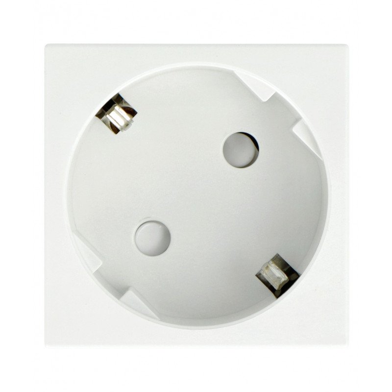 Flush-mounted socket 230V single 45x45mm toolless 16A Schuko - white