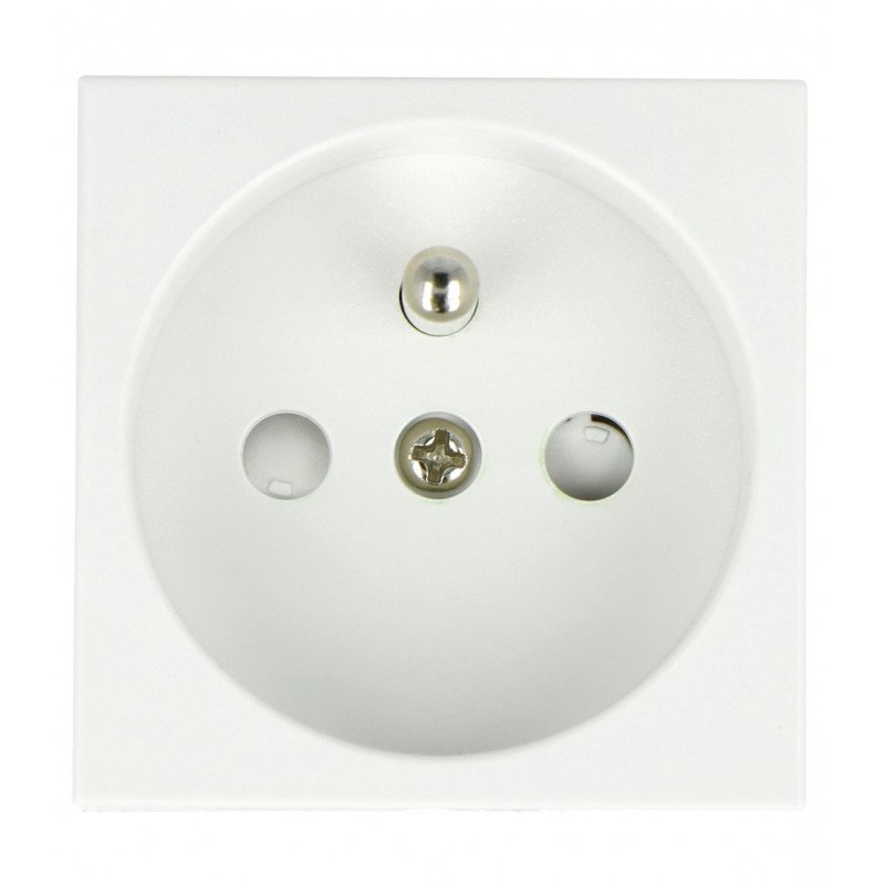 Flush-mounted socket 230V single 45x45mm 16A French - white