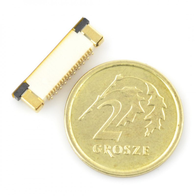Female connector ZIF, FFC/FPC, vertical 20 pin, 0.5 mm pitch