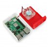 Raspberry Pi 4B - ABS - LT-4A11 - white red - with fan blue LED backlight - zdjęcie 2
