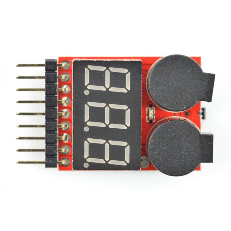 Li-pol 2-8S voltage indicator with buzzer
