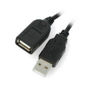 USB extender A - A with On/Off switch black - 0.5m