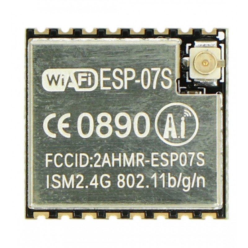 WiFi module ESP-07S ESP8266 - 9 GPIO, ADC, U.Fl socket