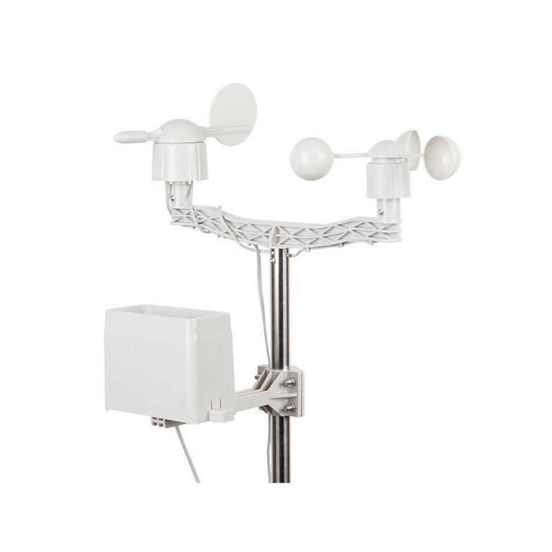 Weather station with wind direction and speed measurement