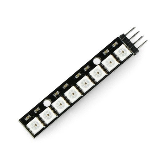 RGB LED strip WS2812 5050 x 8 diodes - 53mm - soldered connectors