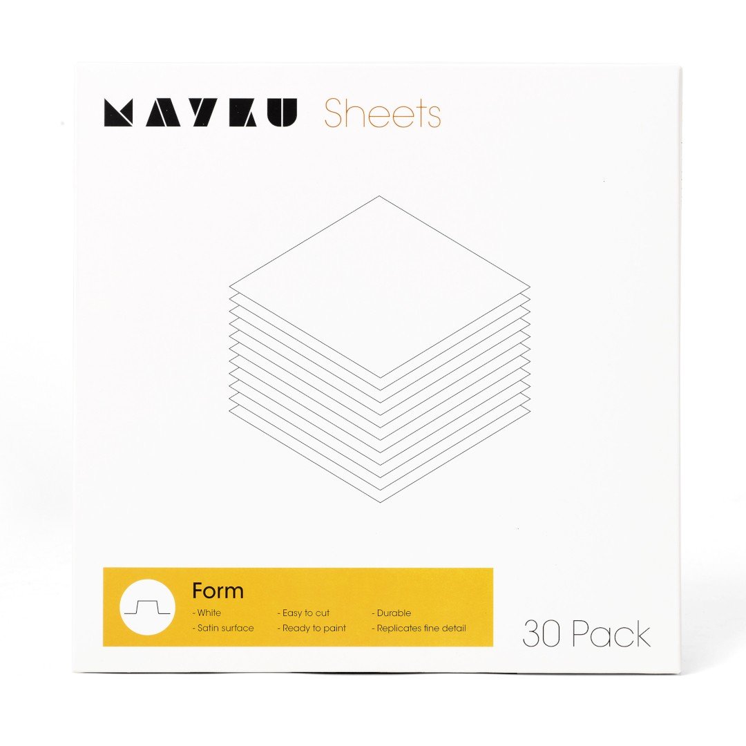 Mayku Form Sheets - white 0.5mm sheet for Formbox - 30pcs.