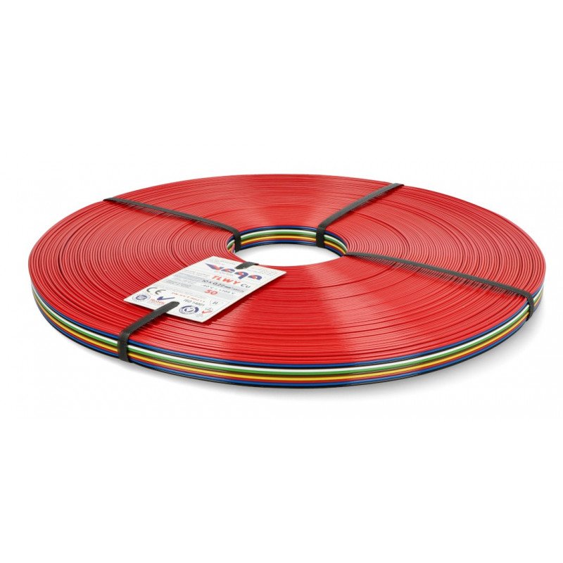 Ribbon cable TLWY - 10x0.22mm²/AWG 24 - multicoloured - 50m