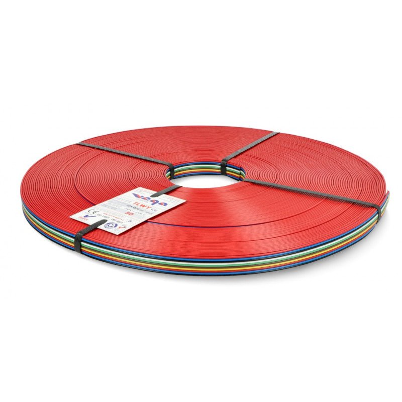 Ribbon cable TLWY - 10x0.35mm²/AWG 22 - multicoloured - 50m