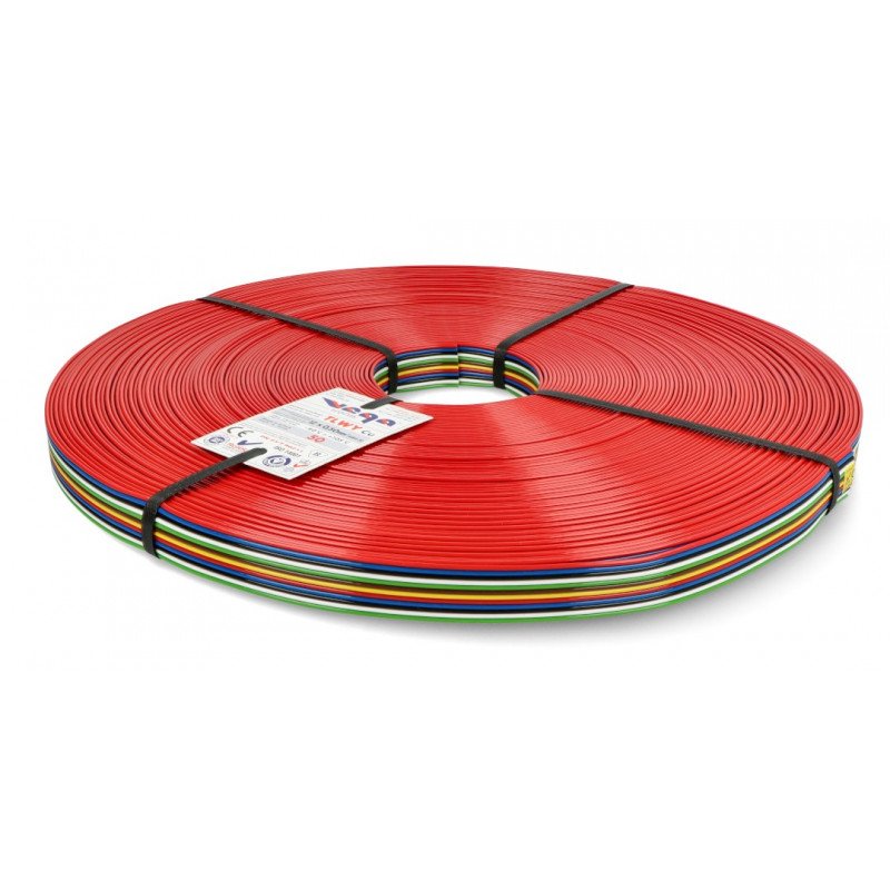 Ribbon cable TLWY - 12x0.50mm²/AWG 20 - multicoloured - 50m