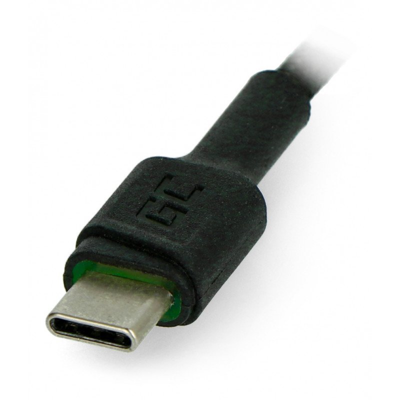Green Cell Ray cable USB 2.0 type A - USB 2.0 type C with backlight - 1.2 m black with braid