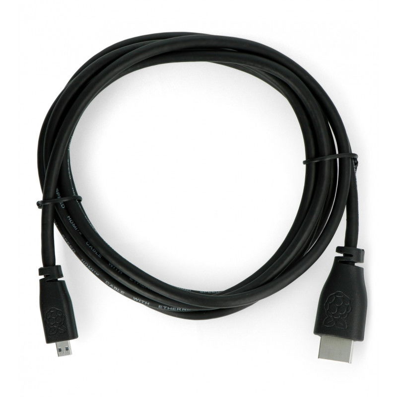 MicroHDMI cable - HDMI - original for Raspberry Pi 4 - 2m - black