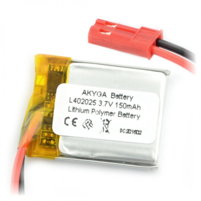 Li-Pol Akyga 150mAh 1S 3.7V battery - JST-BEC connector + socket