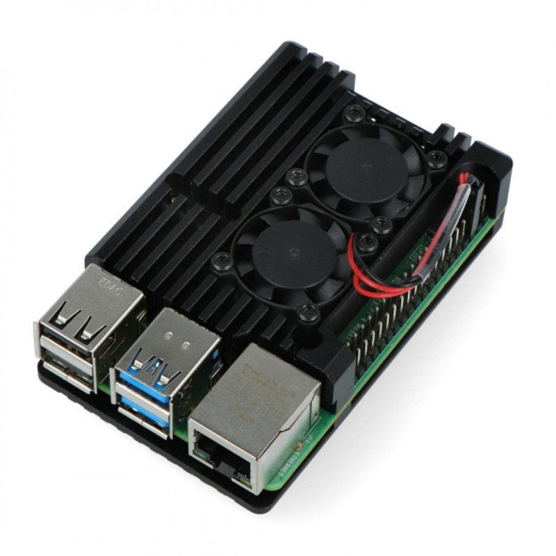StarterKit with Raspberry Pi 4B WiFi 2GB RAM - case with two fans