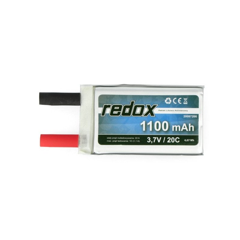 Li-Pol Redox 1100 mAh 3.7V 20C package (without connectors)
