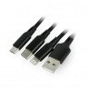 3-in-1 USB cable - Micro USB C Lightning M-Life 1m - black - zdjęcie 1