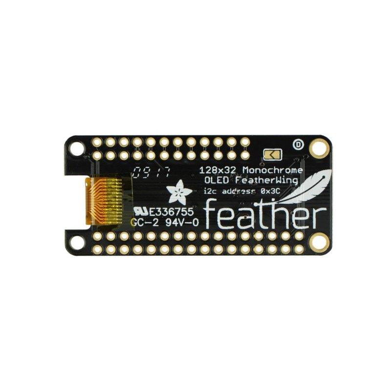 FeatherWing Adafruit OLED display 128x32px - pad for Feather