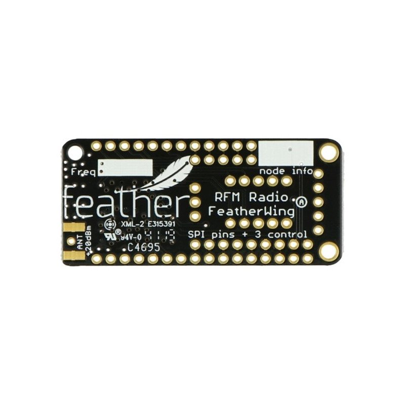 Adafruit FeatherWing radio RFM95 Lora module 433MHz - pad for Feather