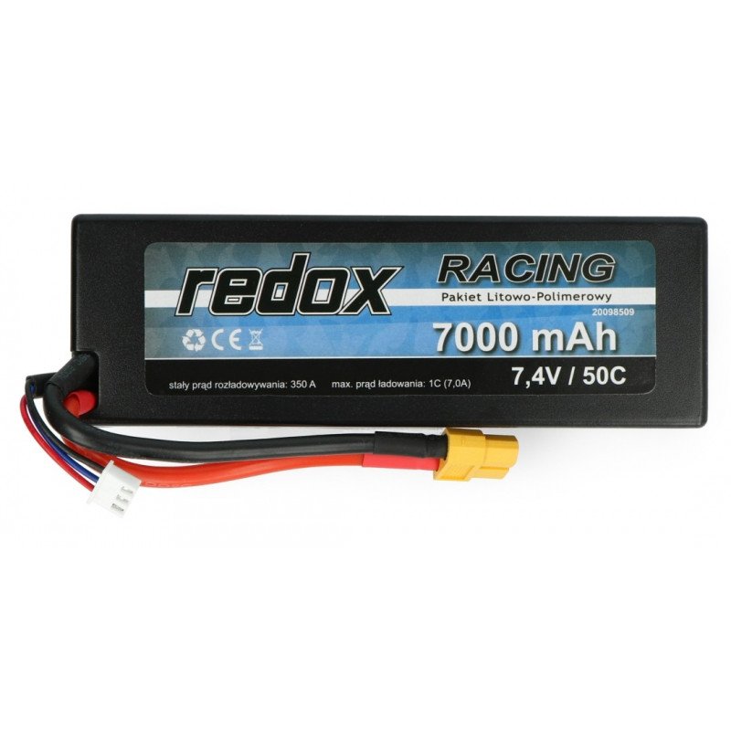 Li-Pol Redox Racing package 7000mAh 50C 2S 7.4V - Hardcase
