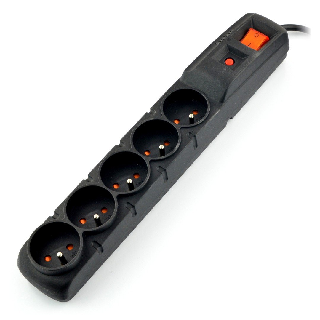 Buy Power strip with protections Acar F5 black - Botland - Robotic 