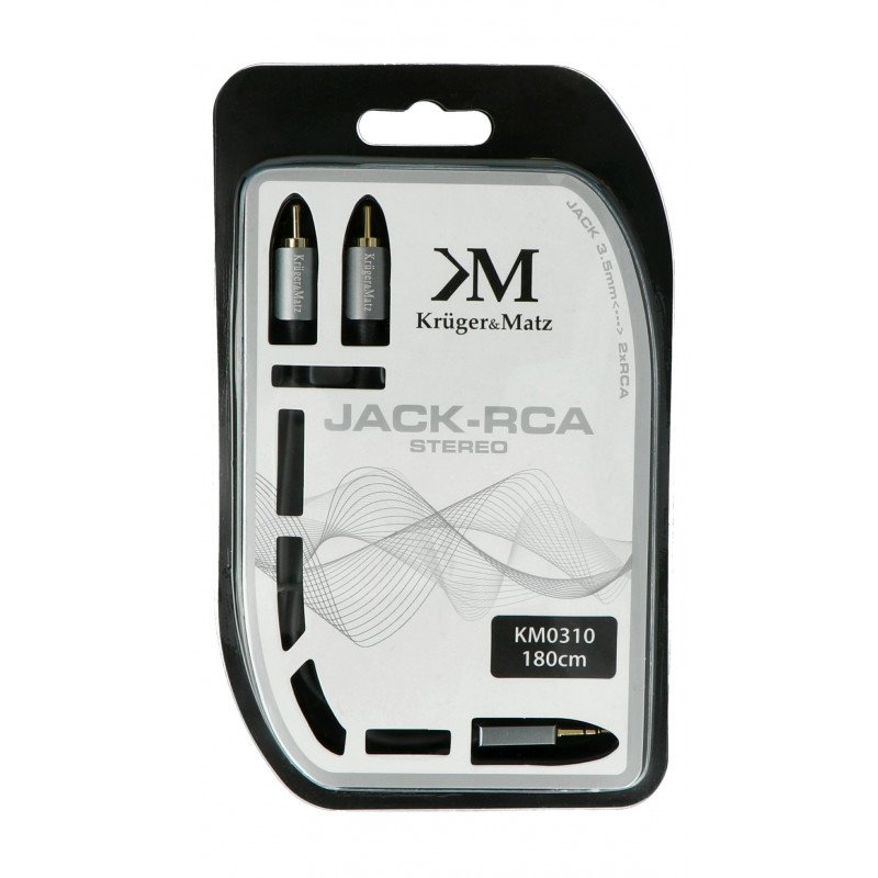 Kruger&Matz Jack 3.5mm - 2x RCA black - 1.8m