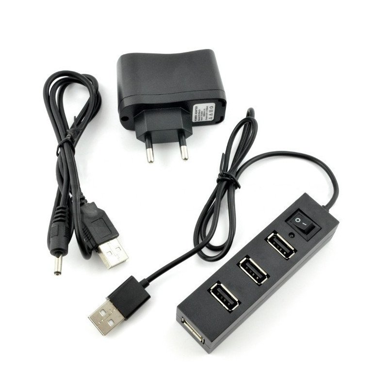 HUB USB 1.1 4-ports with switch + 5V / 2.5A power supply_