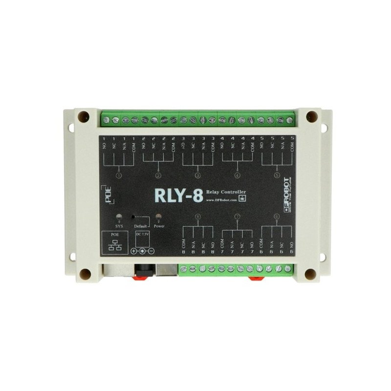 Ethernet controller with 8-channel relay - RLY-8-POE-USB