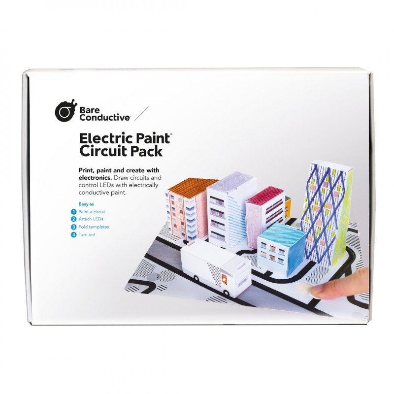 Bare Conductive Electric Paint Circuit Pack - a glowing model of the city