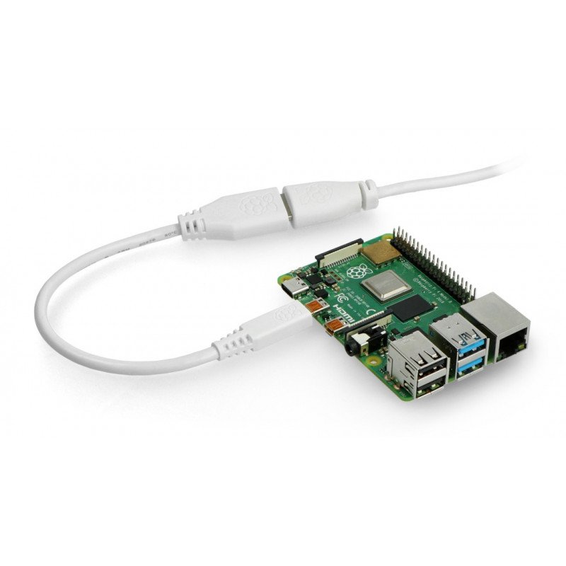 MicroHDMI adapter - HDMI original for Raspberry Pi 4B - 235 mm - white