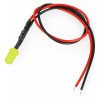LED 5mm 12V with resistor and wire - yellow - zdjęcie 2