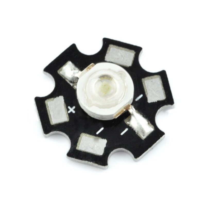 Power LED Star 3 W LED - warm white with a heat sink