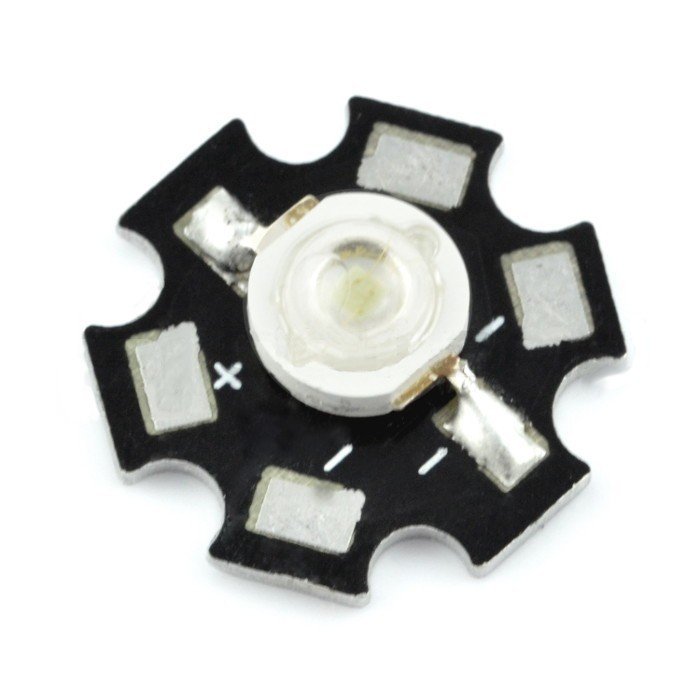 Power LED Star 3 W LED - warm white with a heat sink