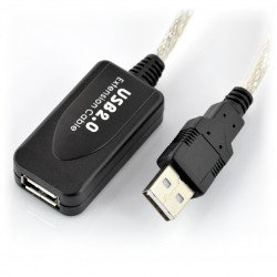 Kabel Aktywny USB 5m BLACK