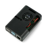 Raspberry Pi 4 housing with fan - black
