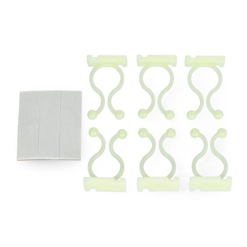 Cable organizer Blow - self-adhesive twisted white