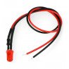 LED 5mm 12V with resistor and wire - red - zdjęcie 2