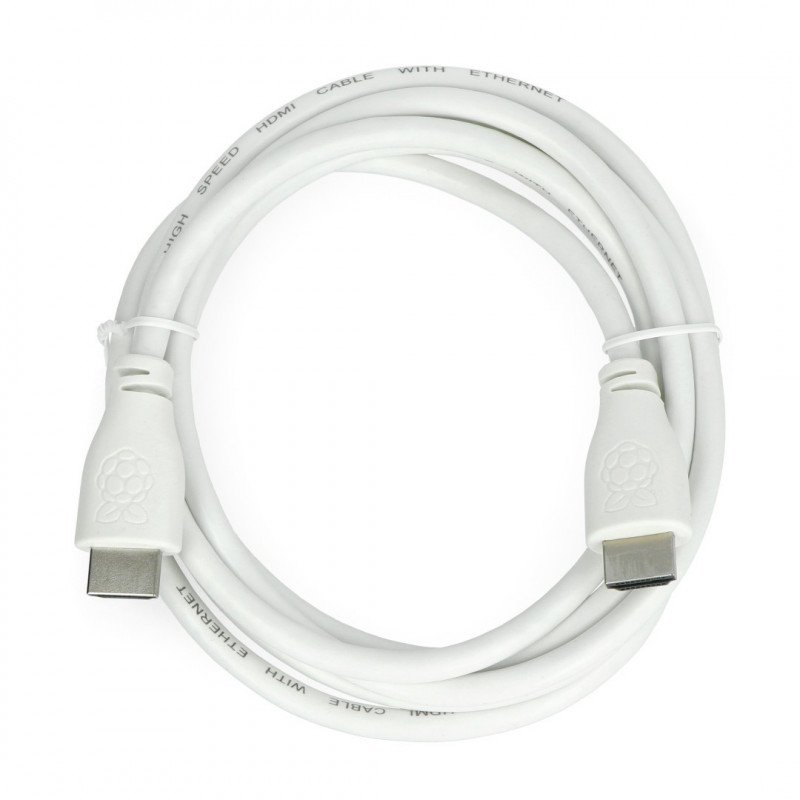 Cable HDMI 2m 30awg white - Raspberry Official Botland - Robotic Shop