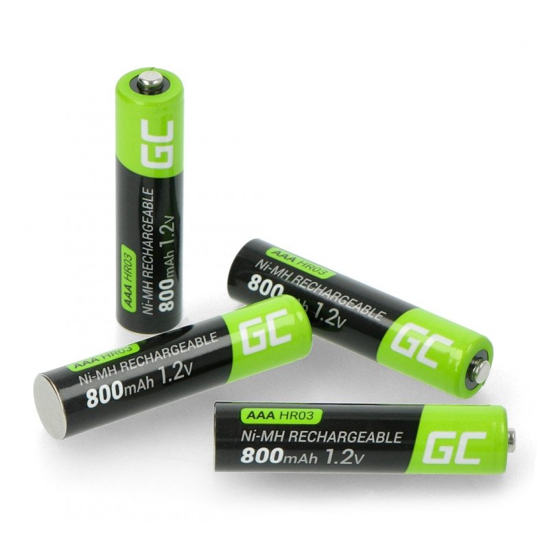 Green Cell batteries rechargeables Ni-MH 2x AAA HR03 800mAh