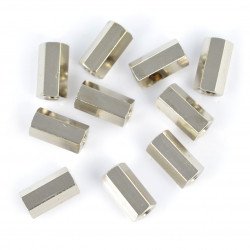 Silver brass spacer - 10mm - 10pcs.