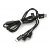 Maxlife Nylon 3-in-1 USB Type A cable - microUSB + lightning + USB Type C - black - 1m - zdjęcie 3