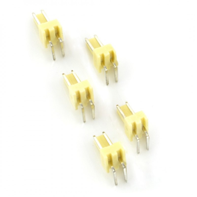 Raster 2.54mm connector - 2-pin angle connector - 5pcs.