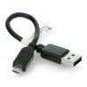 USB 2.0 Hi-Speed microUSB cable 0.15 m, Black - zdjęcie 3