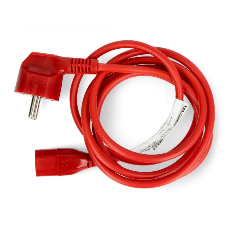 CEE 7/7 power cable - red