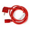 CEE 7/7 power cable - red - zdjęcie 3