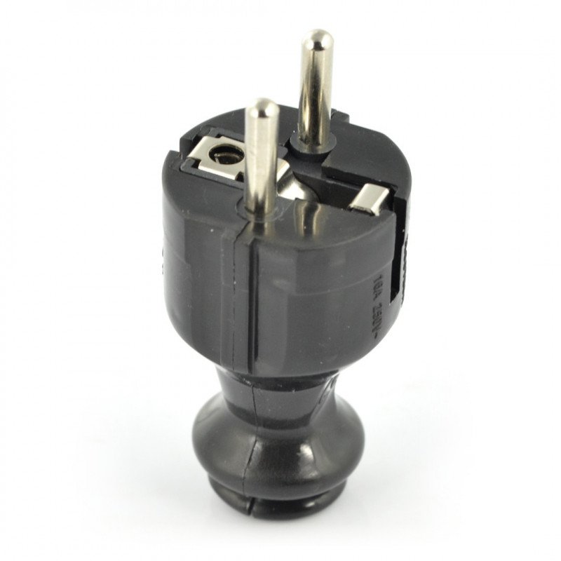 Straight plug WT-30-2 - for grounded socket - black
