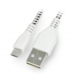 KK21L Micro USB 1M cable White braid