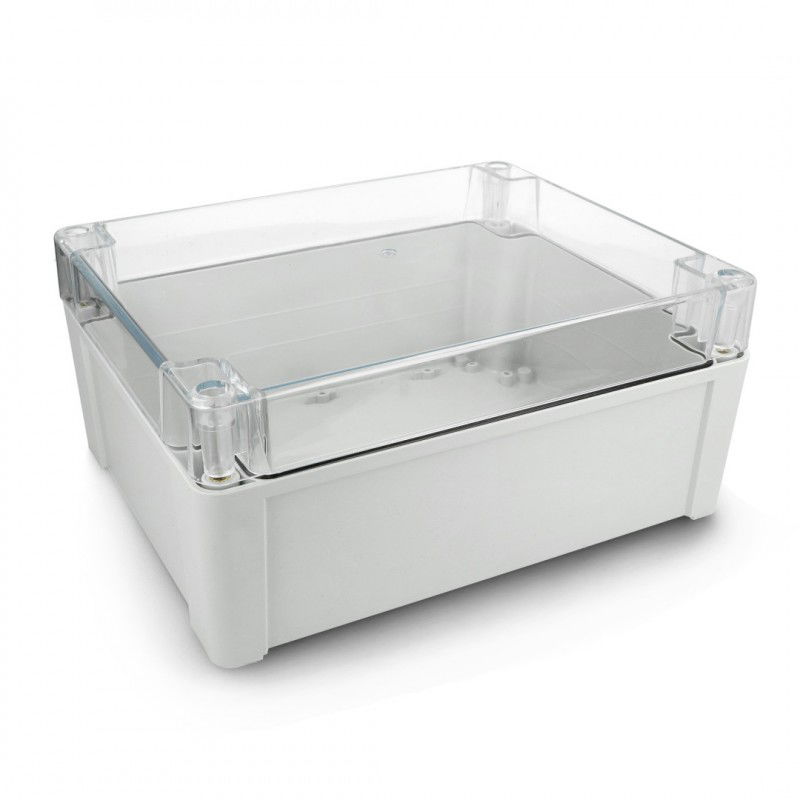 Kradex Kit - Hermetic enclosure ZP240.190.105SJp HTM PC with brass bushings - for wall mounting - light